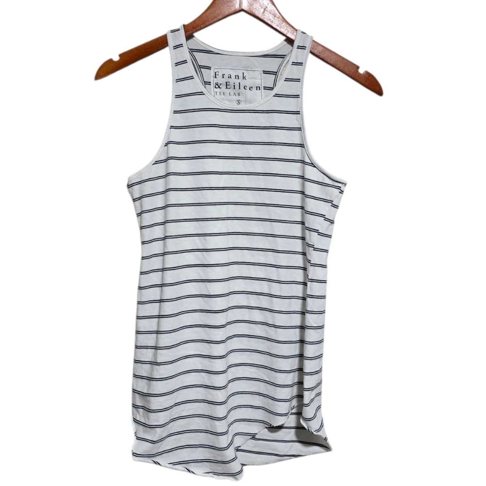 Frank & Eileen Tee Lab Tank Top in White/Navy Stripe Size Small